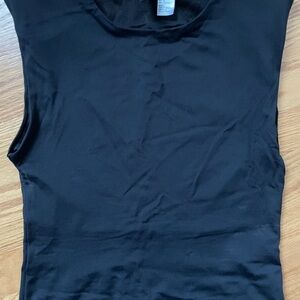 H&M Classic Black Tank Top with Shoulder Pads